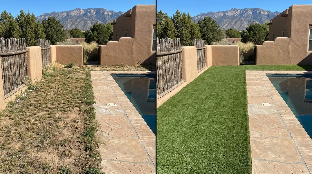 Result artificial grass installation in Albuquerque - Albuquerque Turf Installation